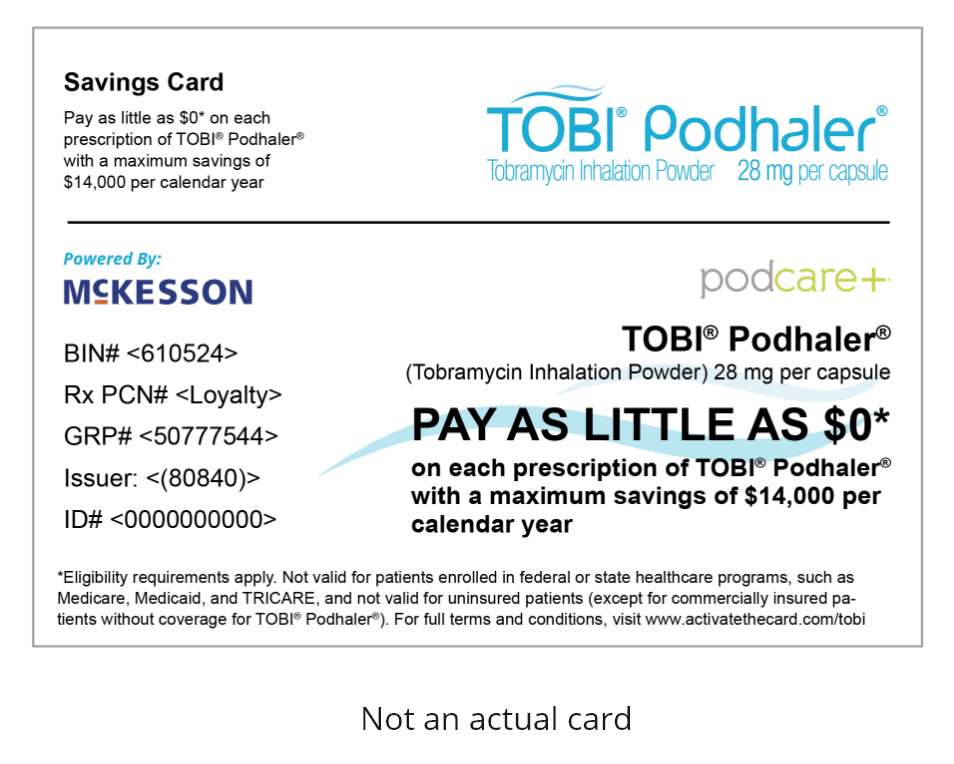 TOBI PODHALER (Tobramycin Inhalation Powder) 28 mg per capsule Savings Card